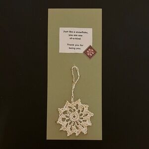 Handmade Holiday Appreciation Gift Crochet Snowflake Friend Coworker Unique